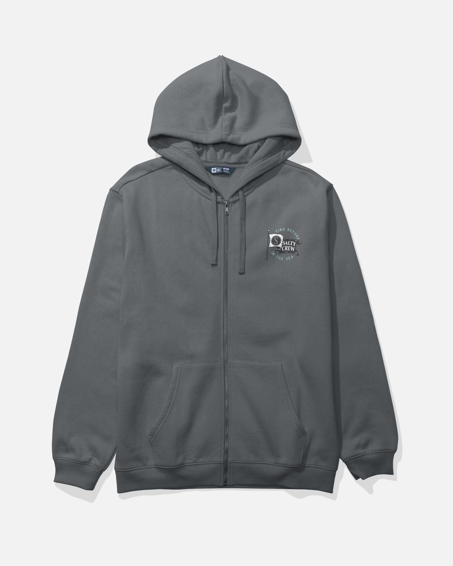 Front view of the Wavey Zip Fleece - Charcoal.