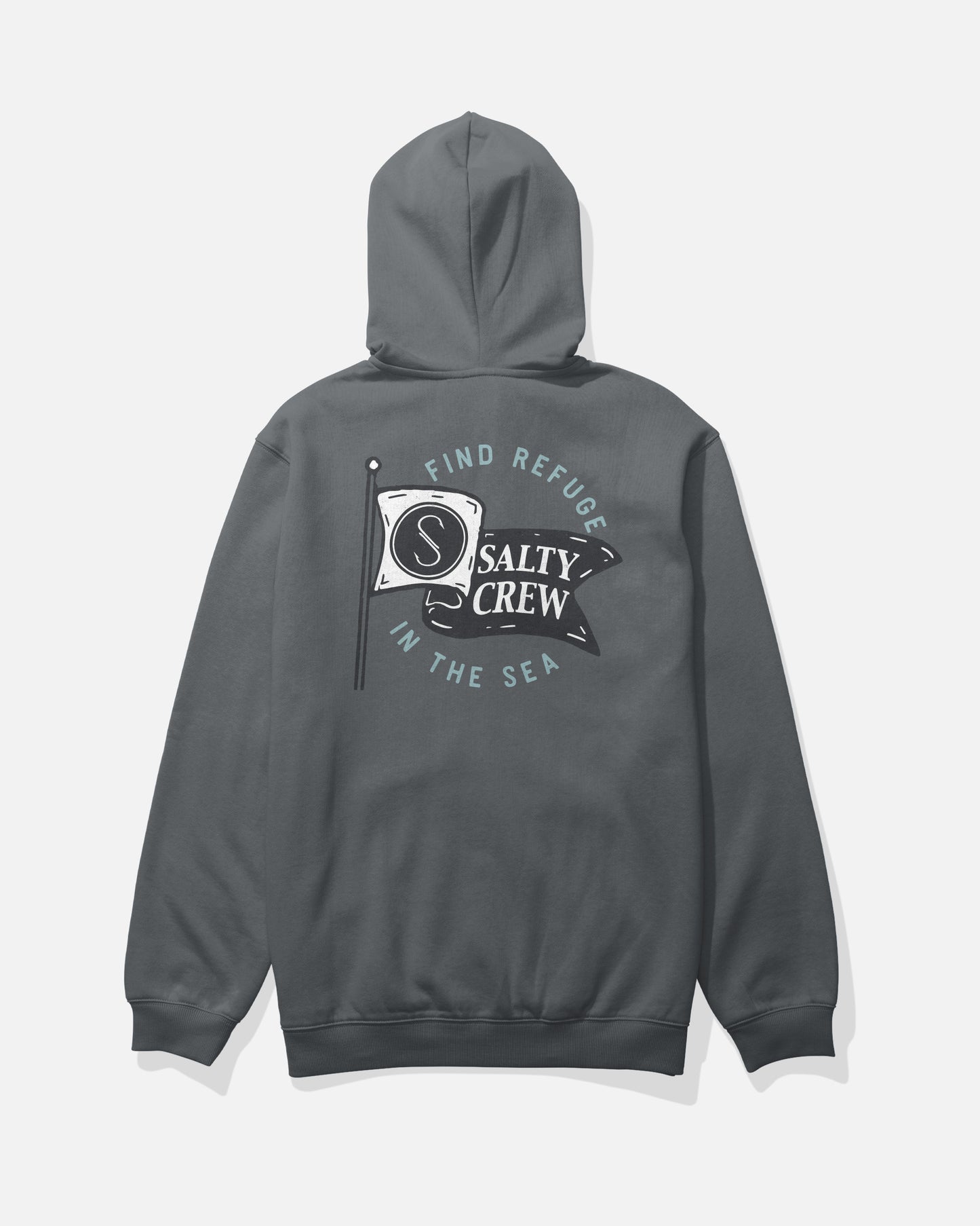 Back view of the Wavey Zip Fleece - Charcoal. 