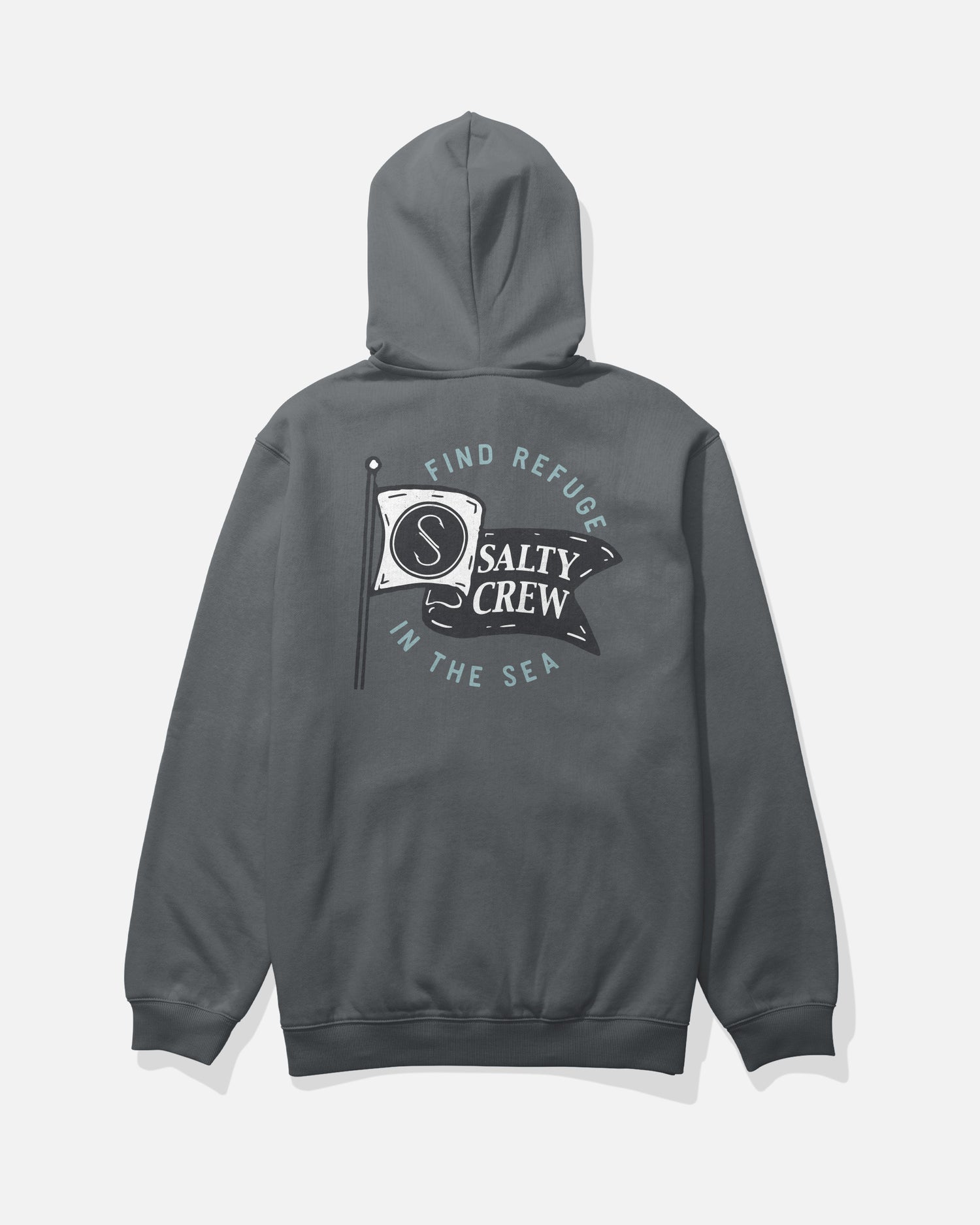 Back view of the Wavey Zip Fleece - Charcoal. 