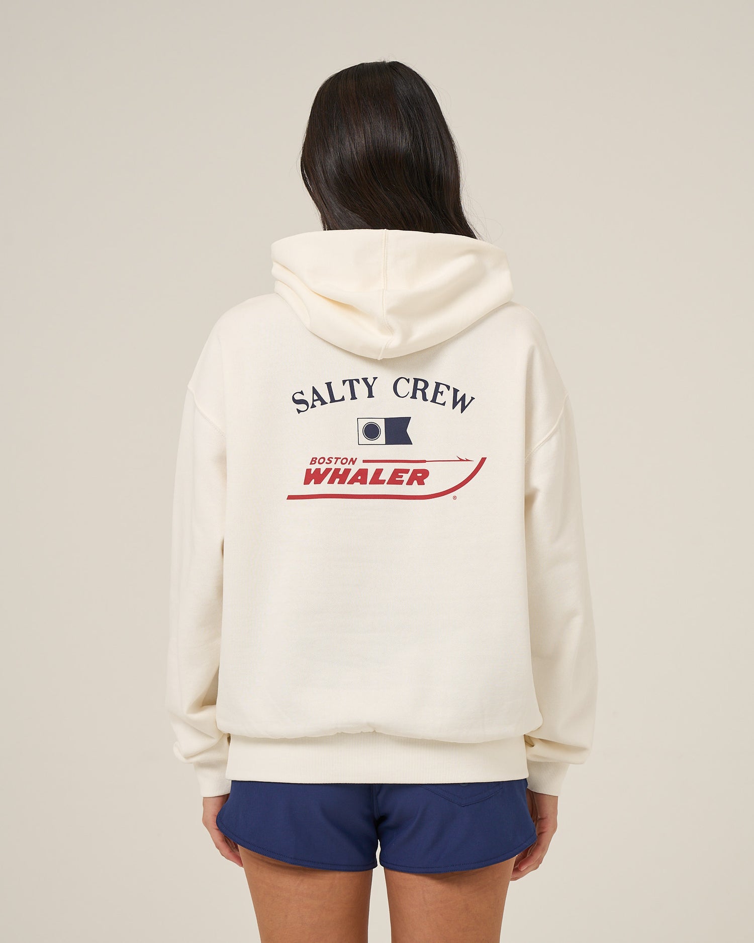Back view of the Whaler Hoodie - Off White. 