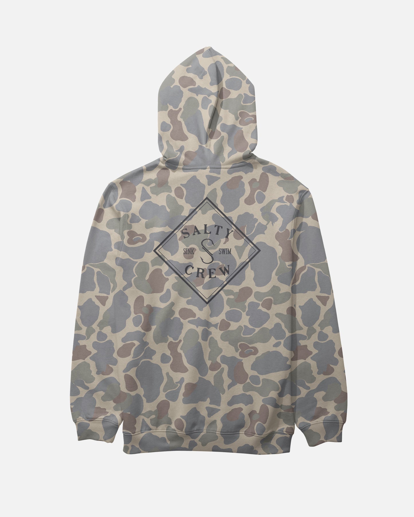 Back view of the Tippet Ranger Hood Fleece - Sand Camo. 