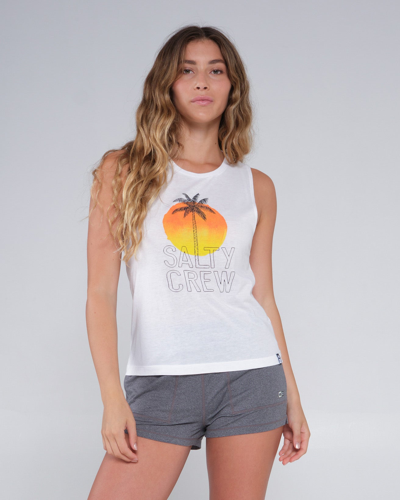 Summer Vibe White Muscle Tank