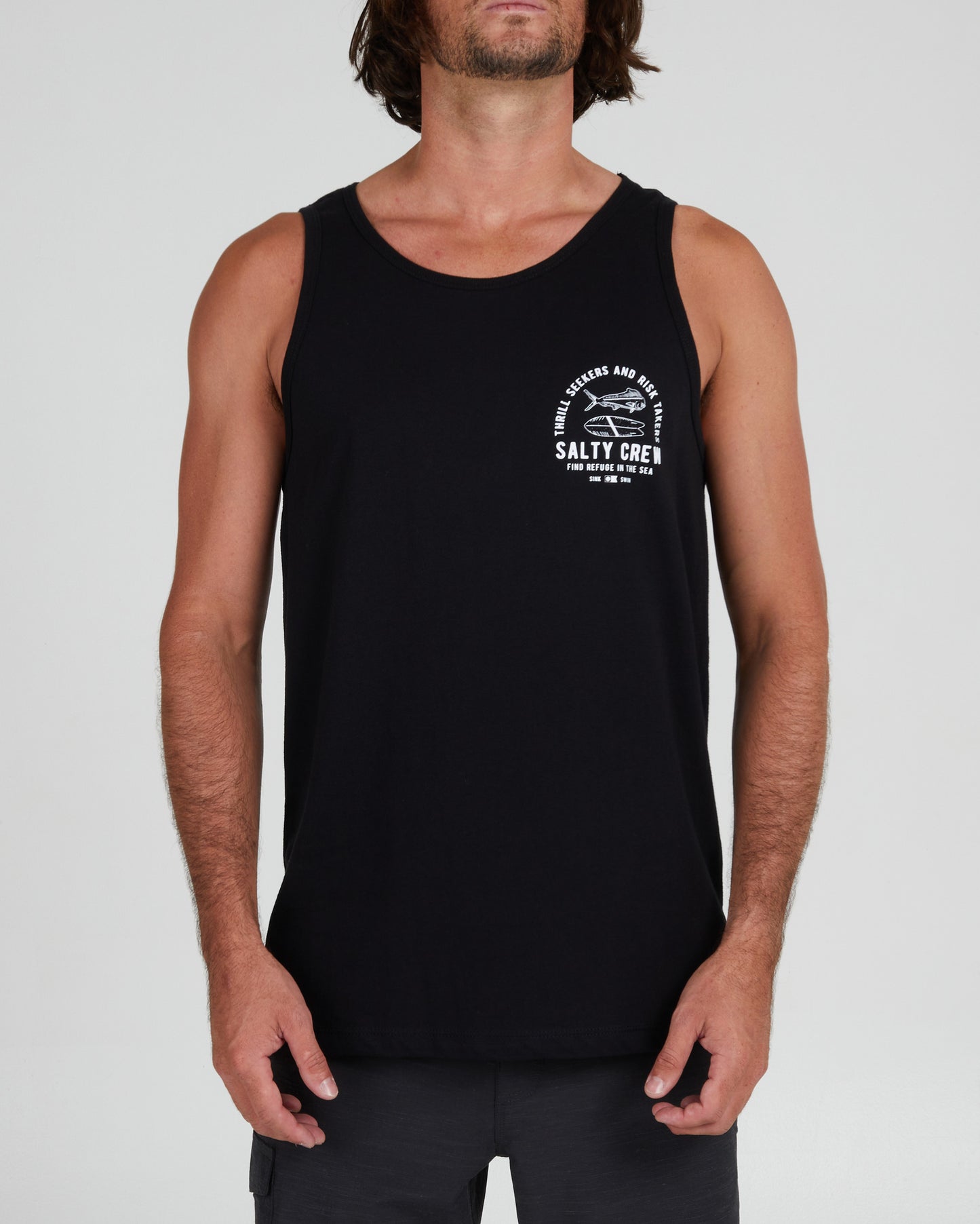 front view of Lateral Line Black Tank