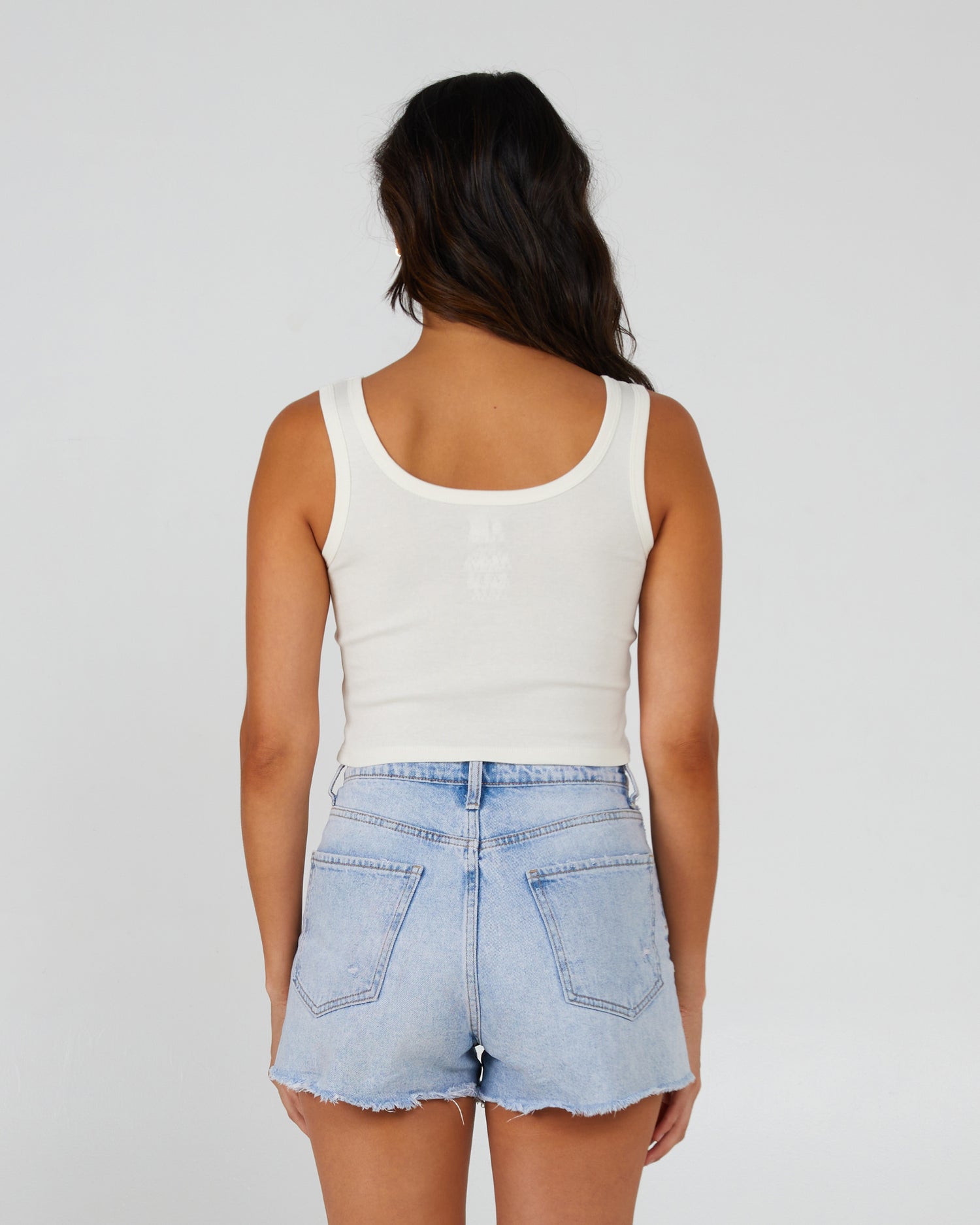 back view of Sundown Off White Tank