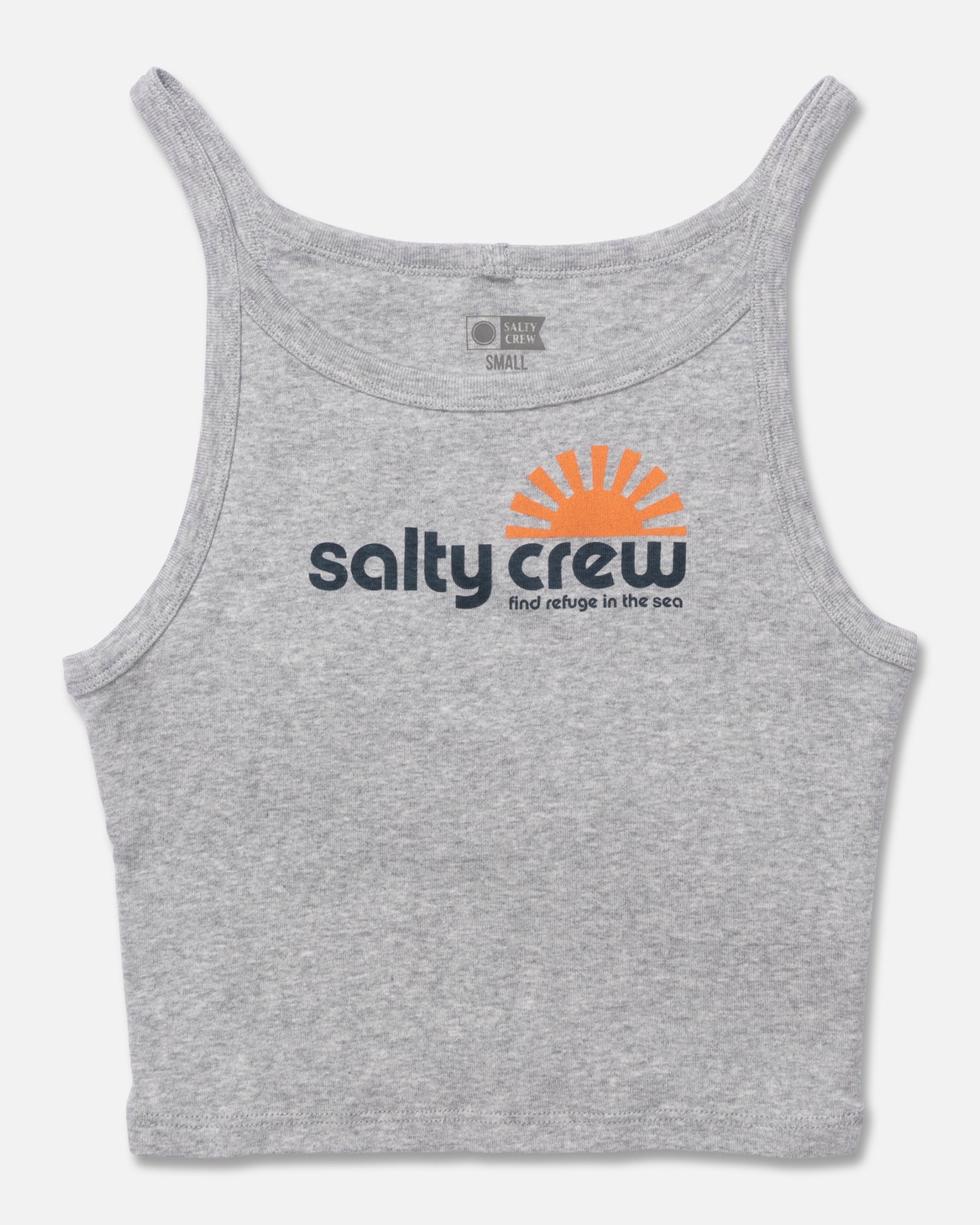 Front view of the Fun In The Sun Tank - Athletic Heather.