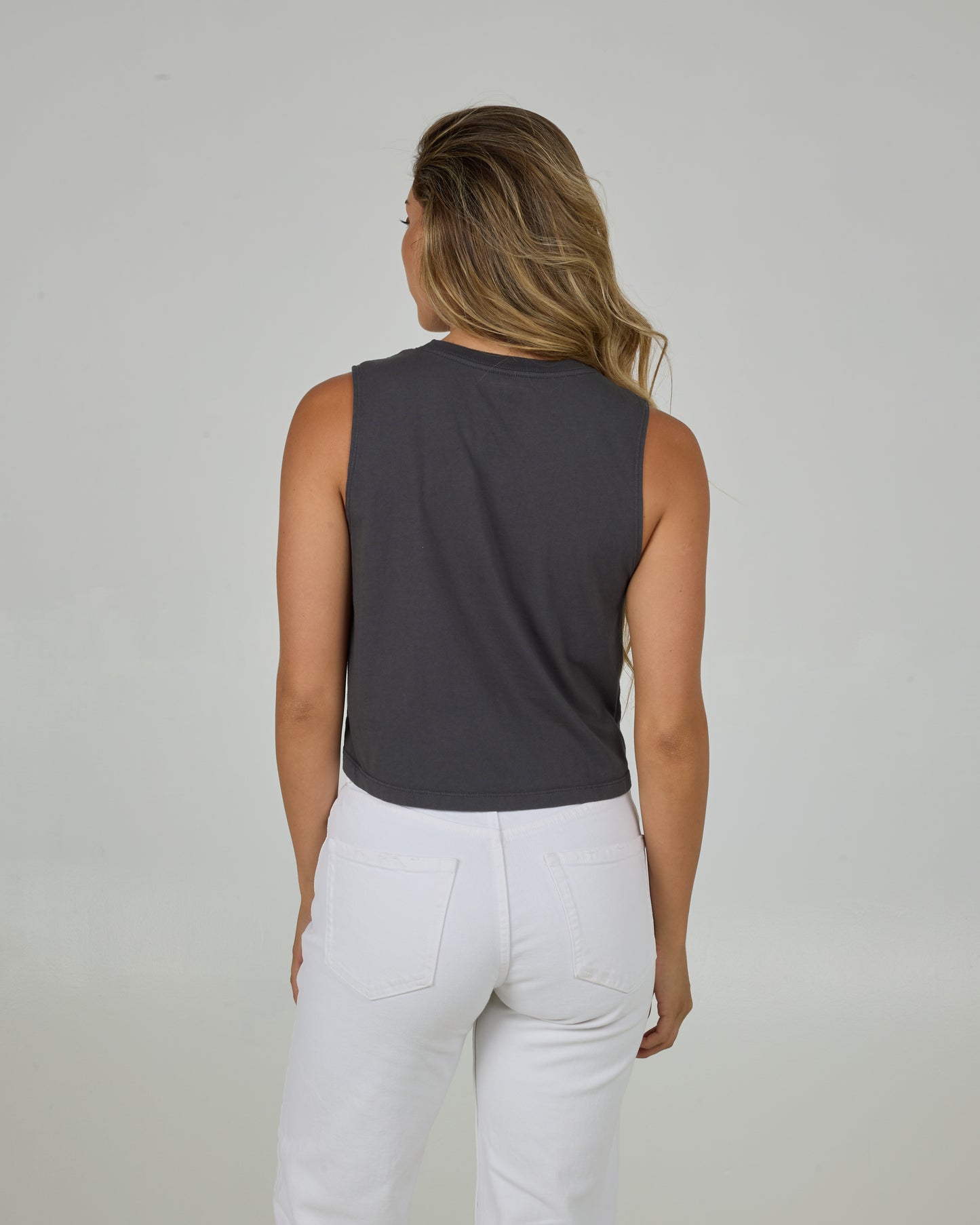 Outside Cropped Tank - Charcoal