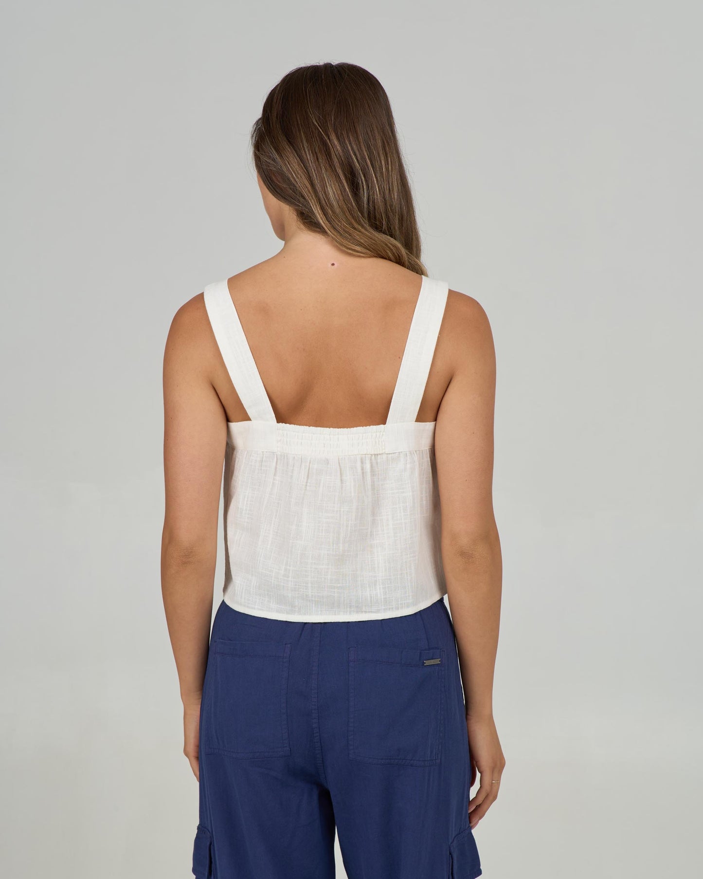 Back view of the Charter Cami - Off White. 