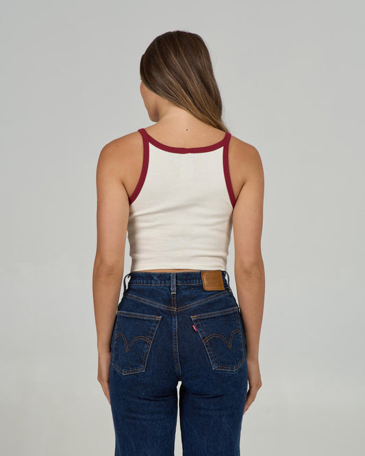 Back view of the Truck Stop Tank - Off White. 