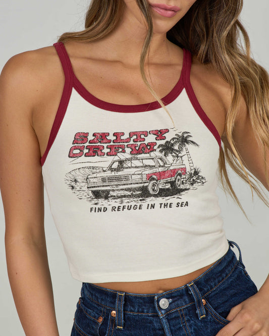 Close up shot of the Truck Stop Tank - Off White. 