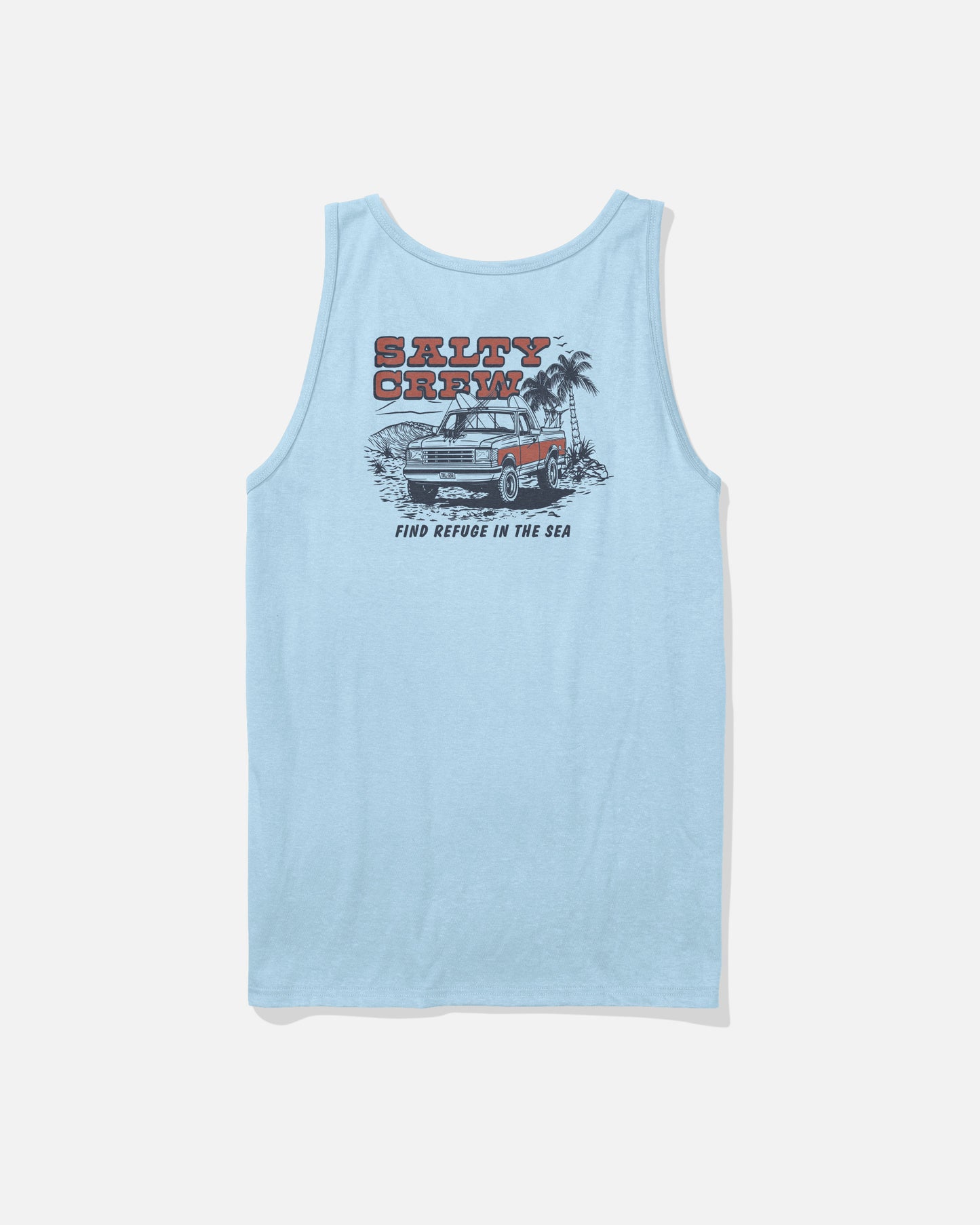Back view of the Truck Stop Tank - Clear Sky.