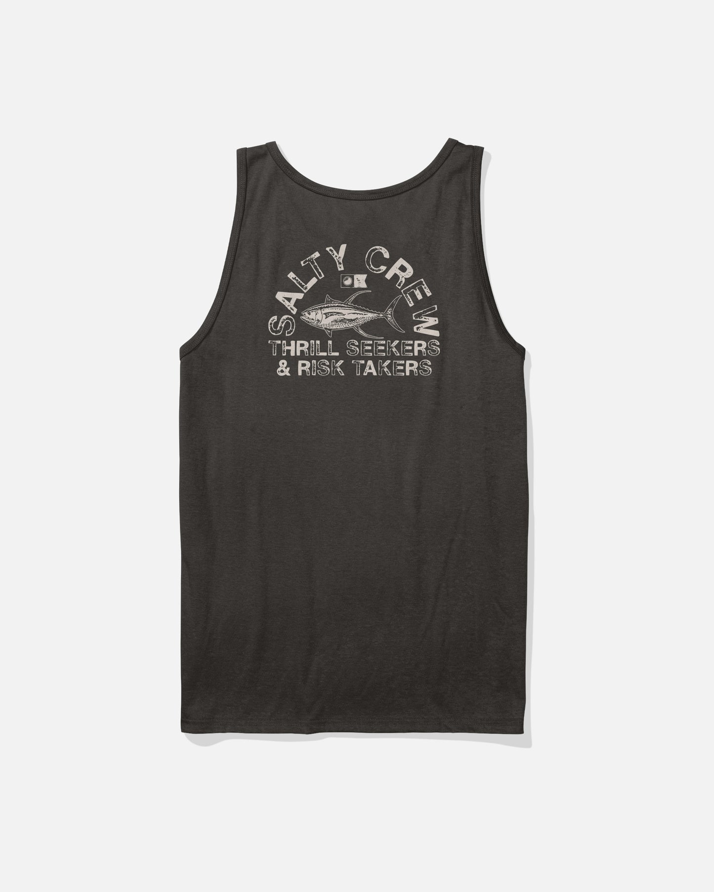 Back view of the Stamped Tank - Black. 