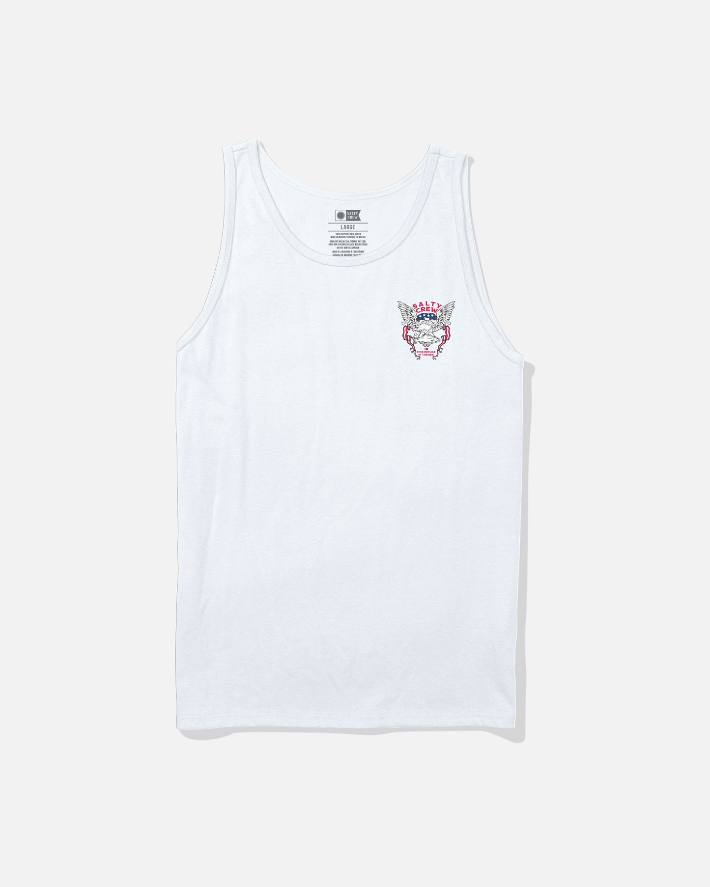Back view of the American Talon Tank - White. 