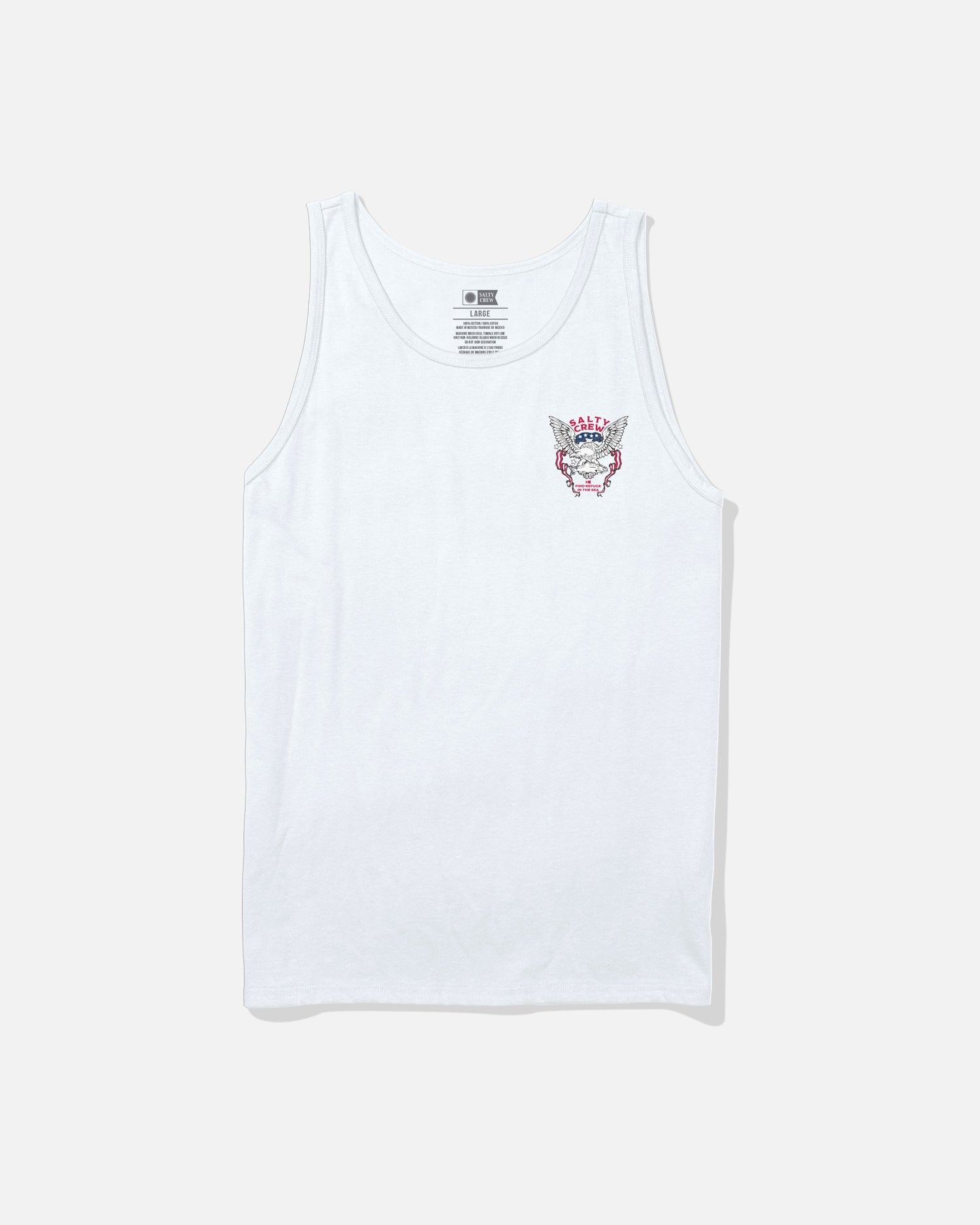 Back view of the American Talon Tank - White. 