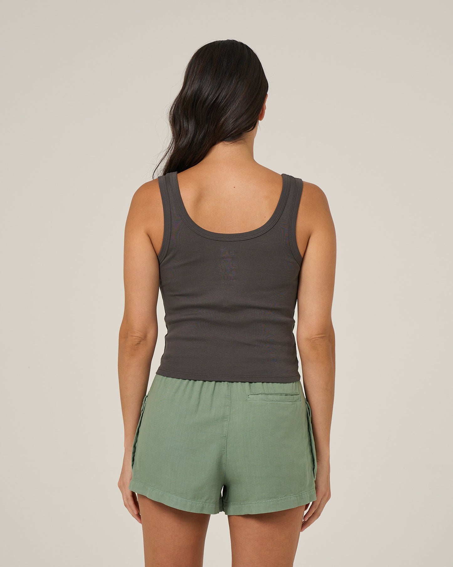 Back view of the SC Tour Tank - Charcoal. 
