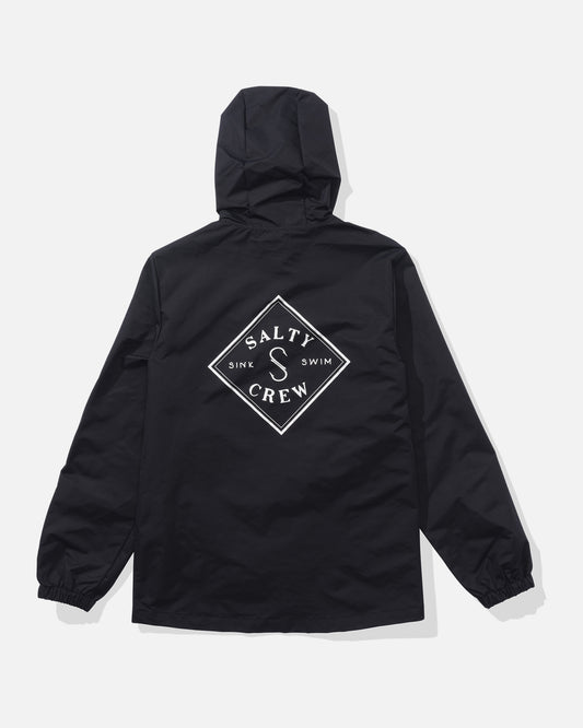 Back view of the Tippet Snap Jacket - Black. 