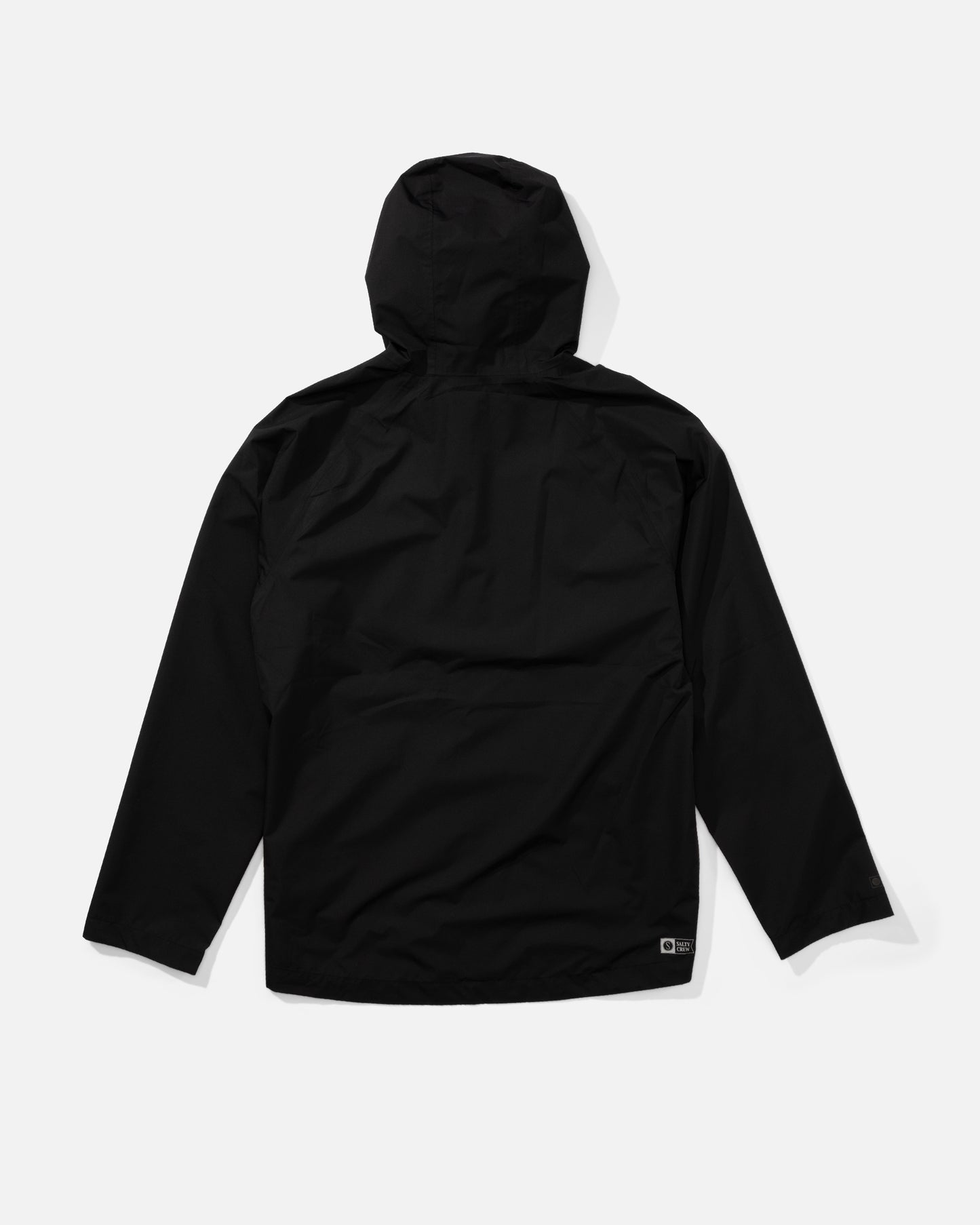 Back view of the Stash Elevated Shell Jacket - Black. 