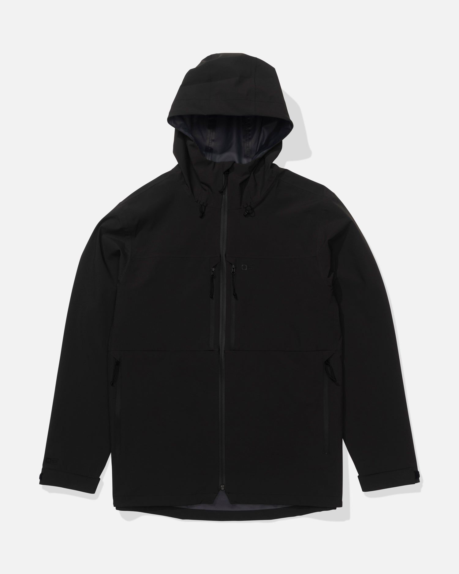 Front view of the Long Range Jacket - Black. 