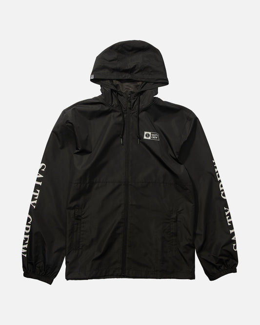 front view of Surface Black Windbreaker Jacket