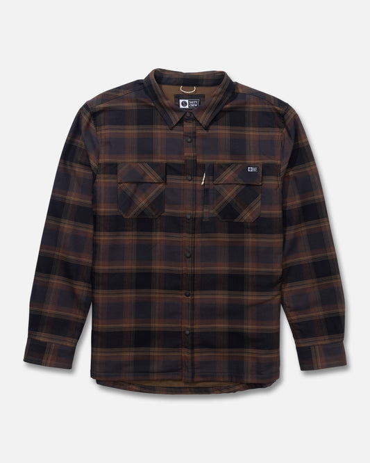 Front view of the Fathom Long Sleeve Tech Shacket - Phantom. 