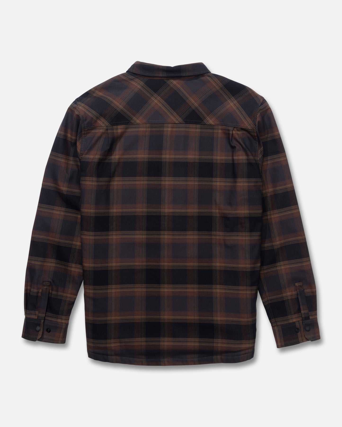 Back view of the Fathom Long Sleeve Tech Shacket - Phantom. 