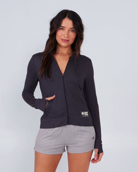 front view of Thrill Seekers Black Zip Hoody