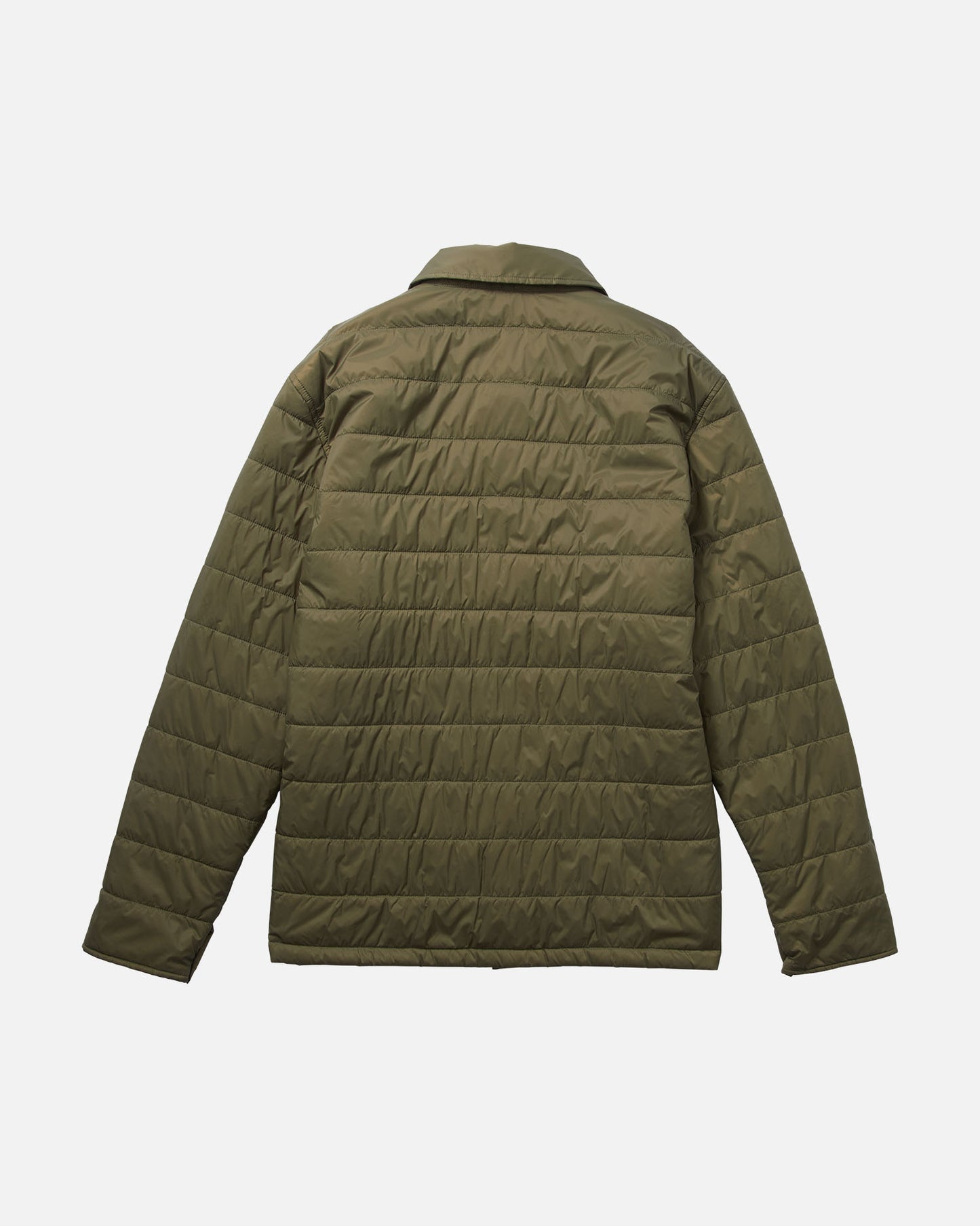 back view of Barrier Olive Shacket