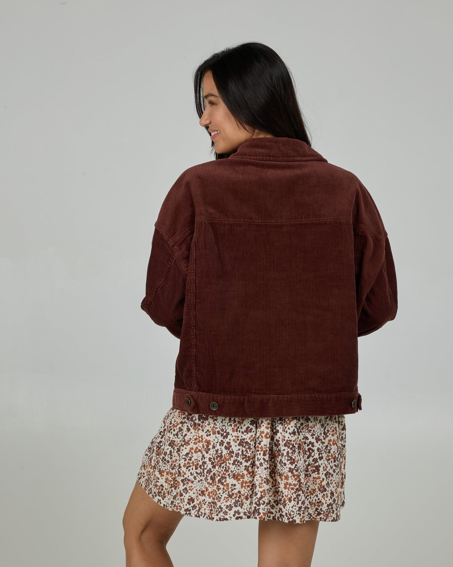 Back view of the Boardwalk Jacket - Chocolate. 
