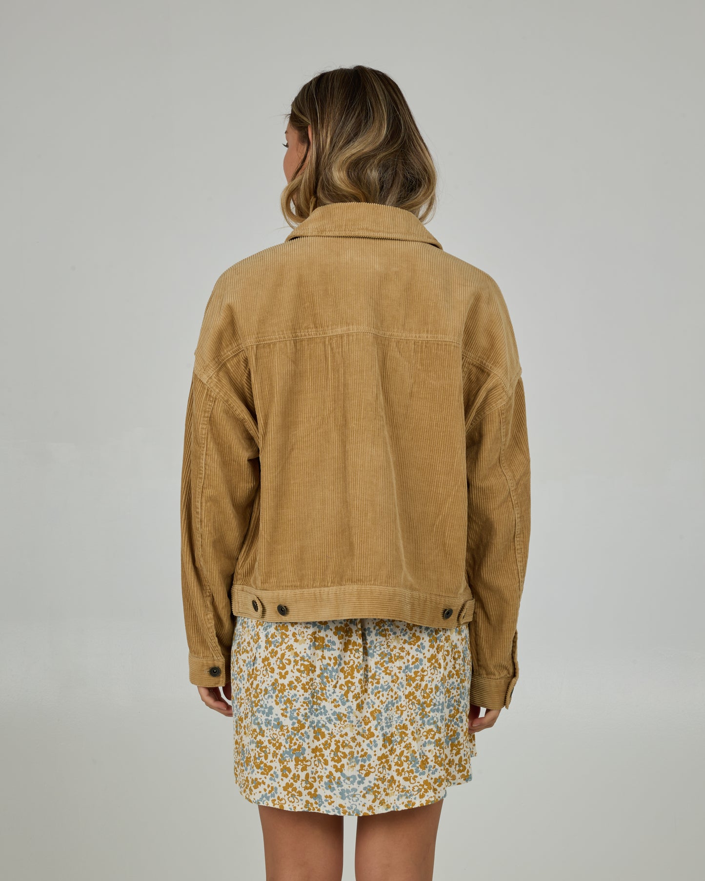 Back view of the Boardwalk Jacket - Khaki. 