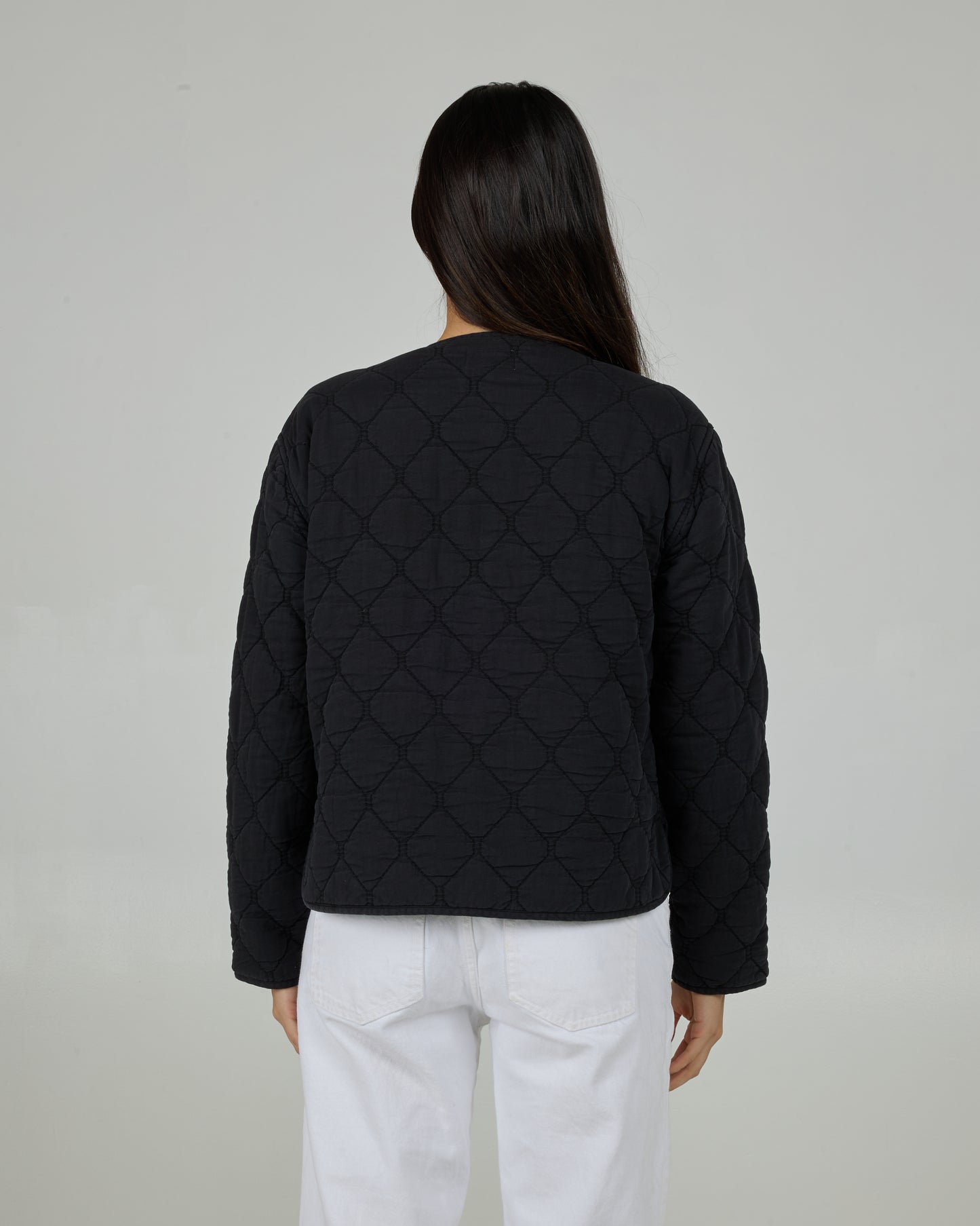 Back view of the Camp Jacket - Black. 