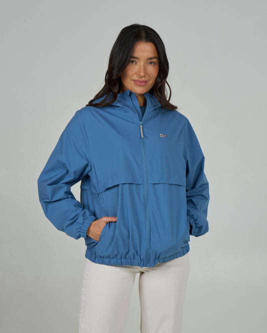 Front view of the Barrier Windbreaker - Blue Horizon. 