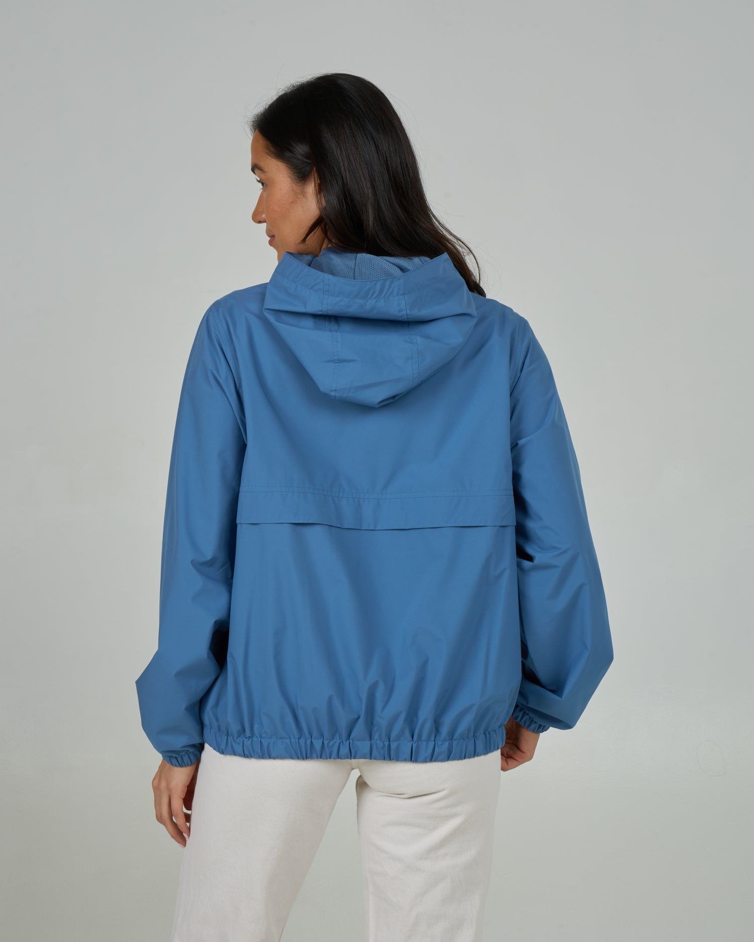 Back view of the Barrier Windbreaker - Blue Horizon. 