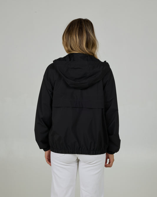 Back view of the Barrier Windbreaker - Black. 