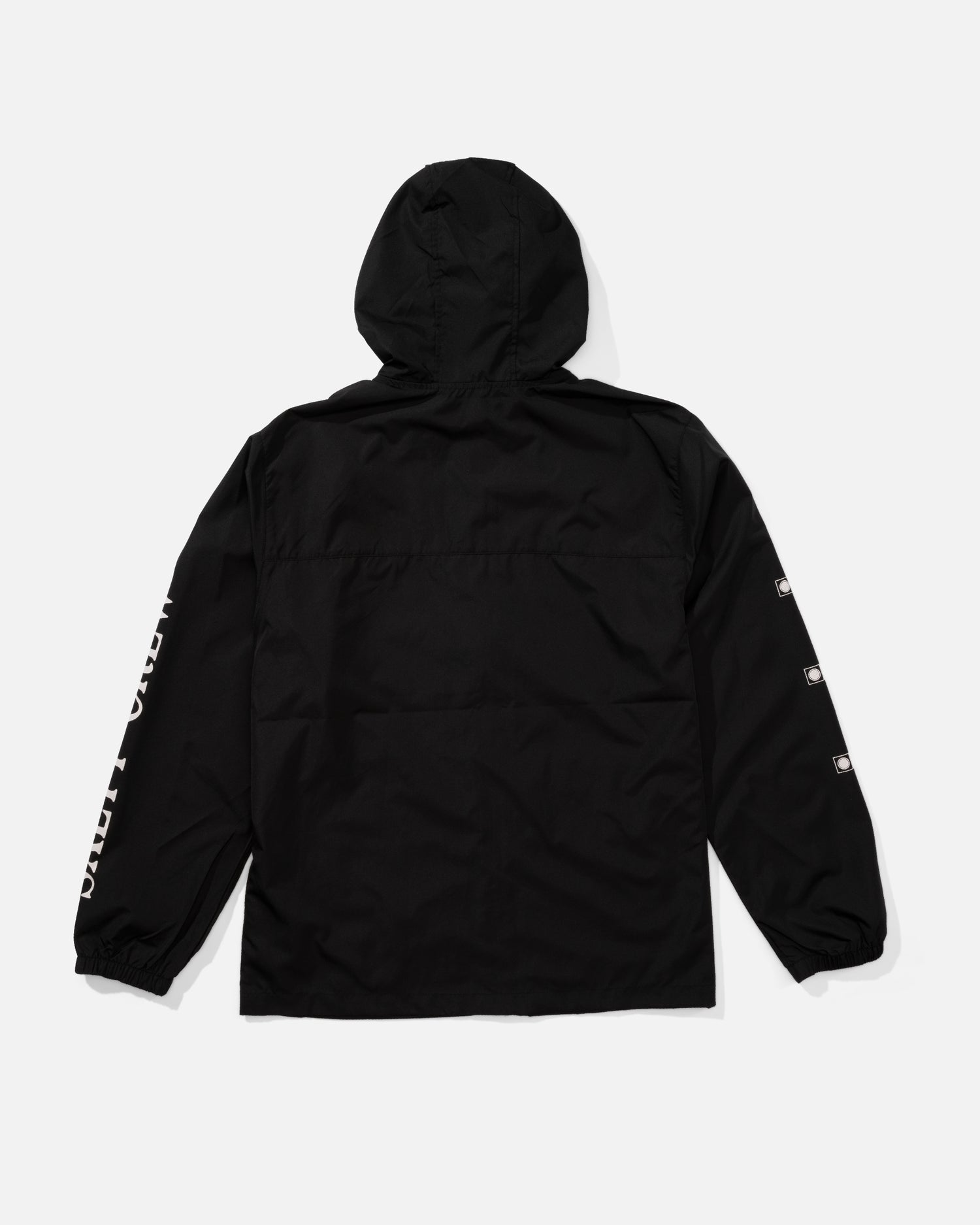 Back view of the Surface Windbreaker Jacket - Black. 