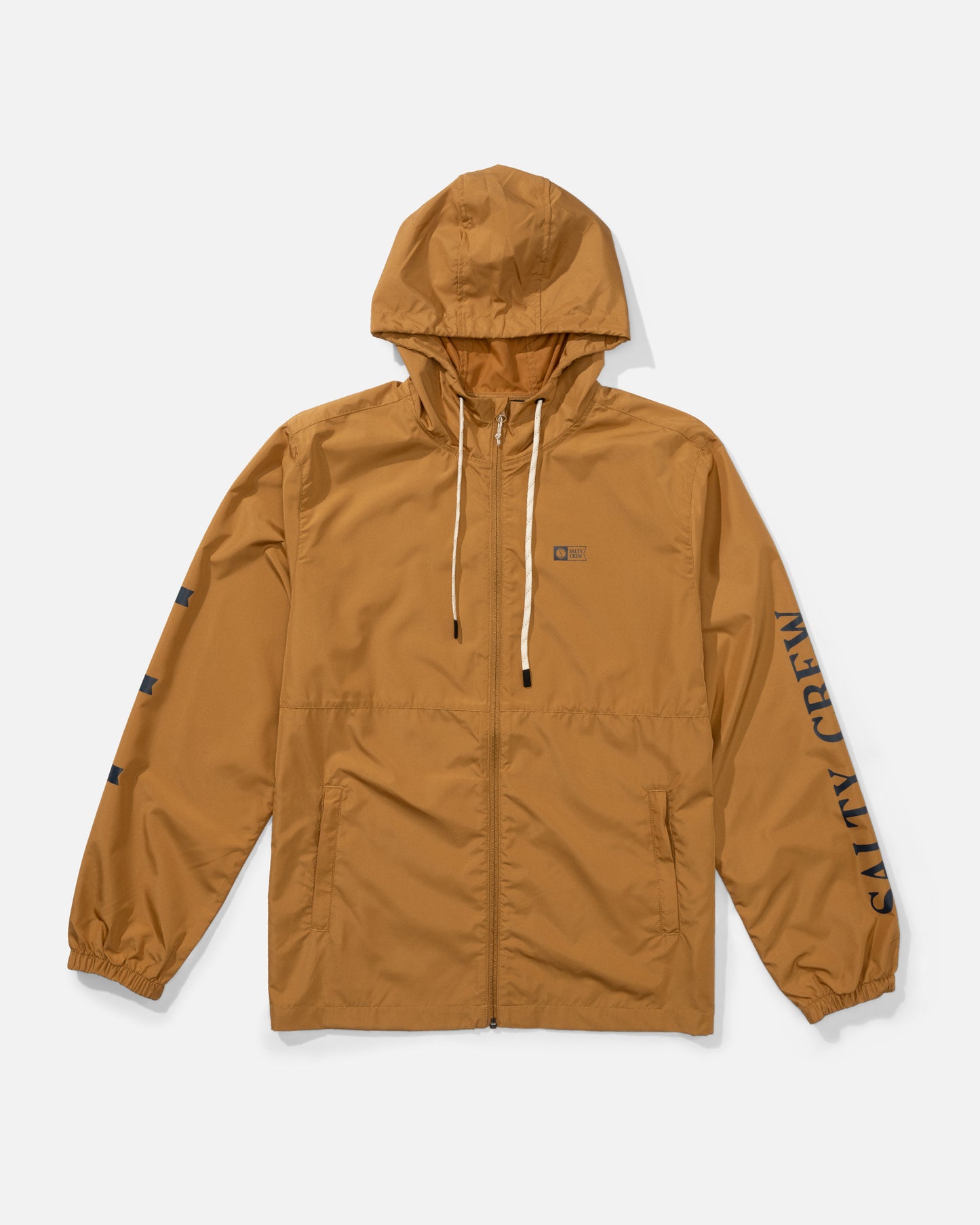 Front view of the Surface Windbreaker Jacket - Bone Brown. 