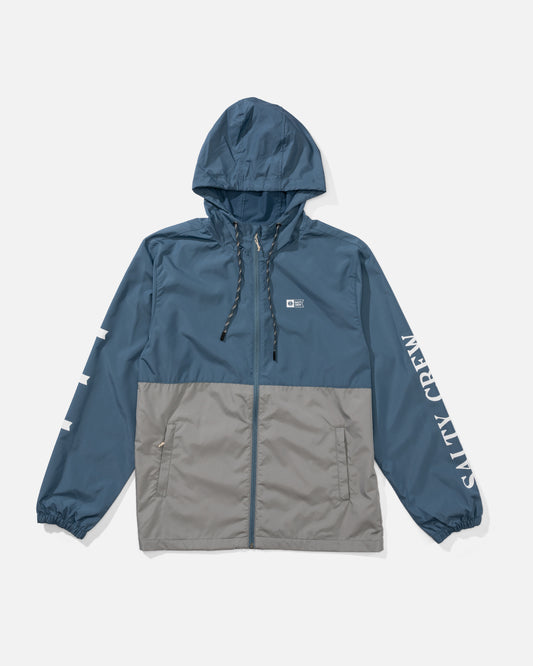 Front view of the Surface Windbreaker Jacket - Channel Blue. 