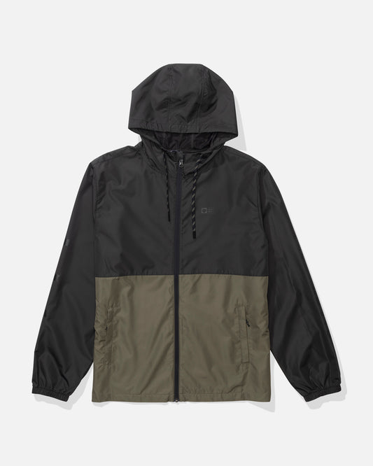 Front view of the Surface Windbreaker Jacket - Dusty Olive. 