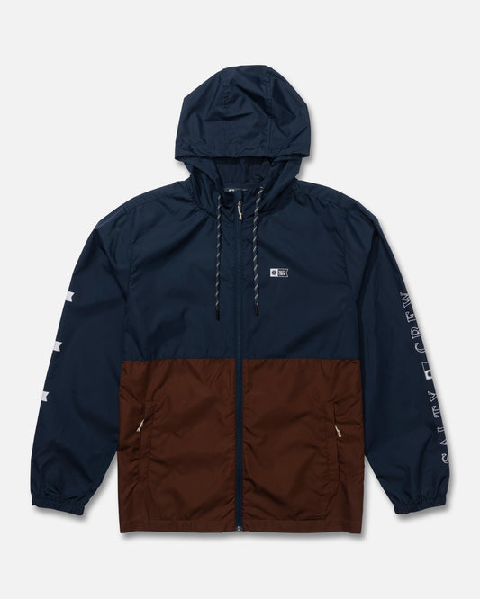 Front view of the Surface Windbreaker Jacket - Friar Brown. 