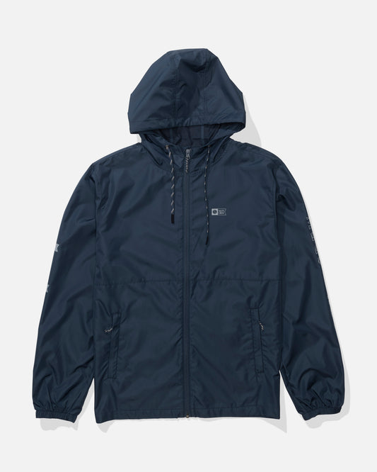 Front view of the Surface Windbreaker Jacket - Navy. 