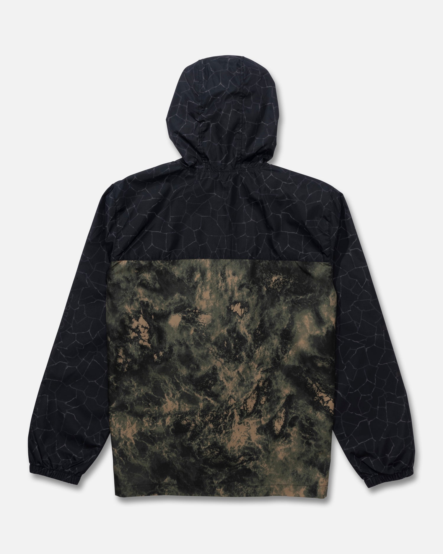 Back view of the Surface Windbreaker Jacket - Pirate Black. 