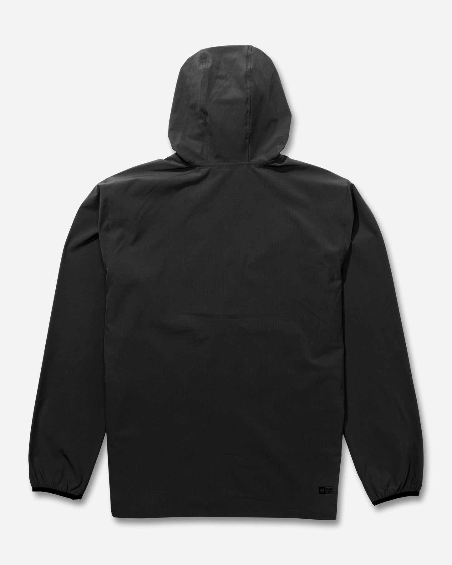 Back view of the Stowaway Windbreaker Jacket - Black Marle. 