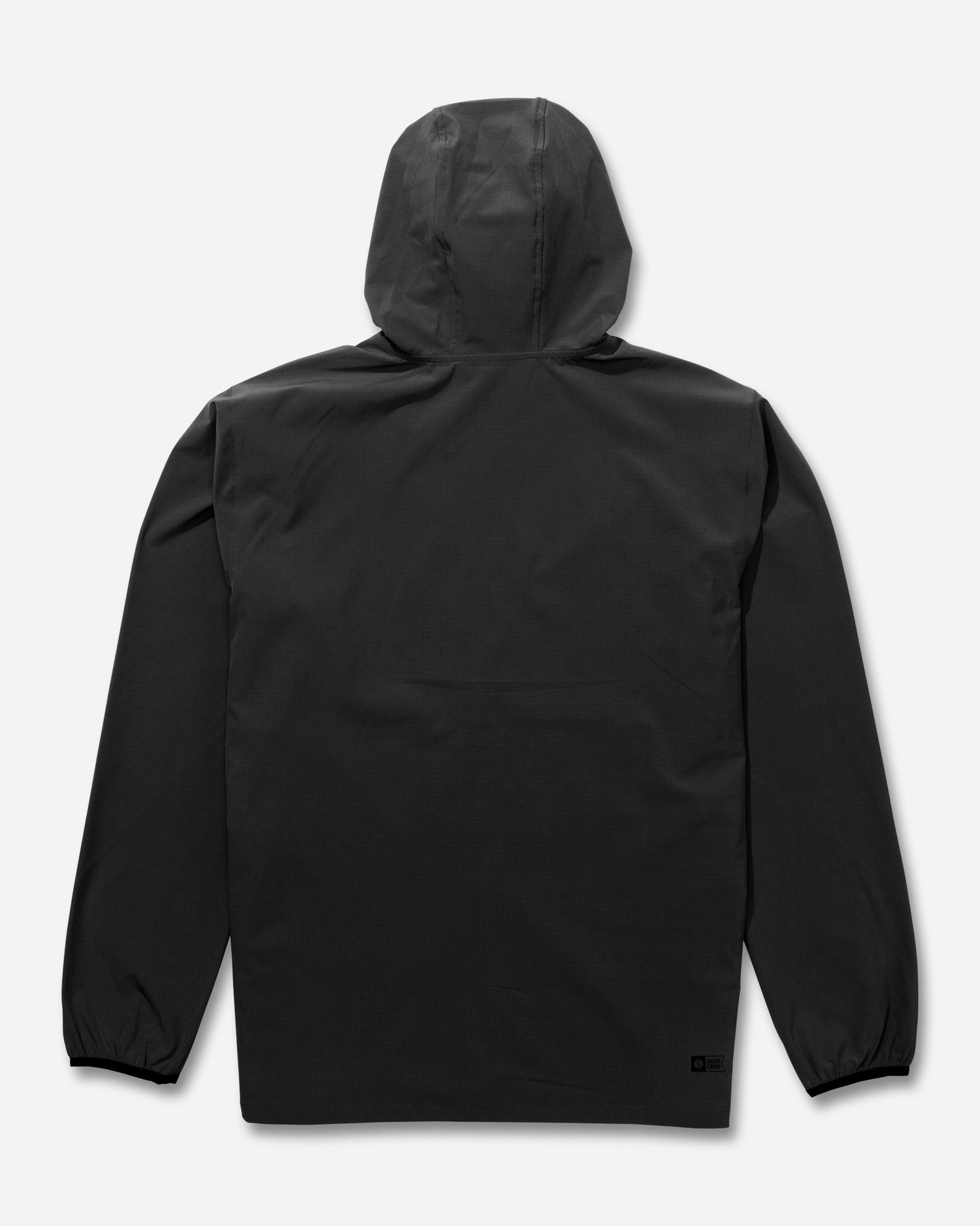 Back view of the Stowaway Windbreaker Jacket - Black Marle. 