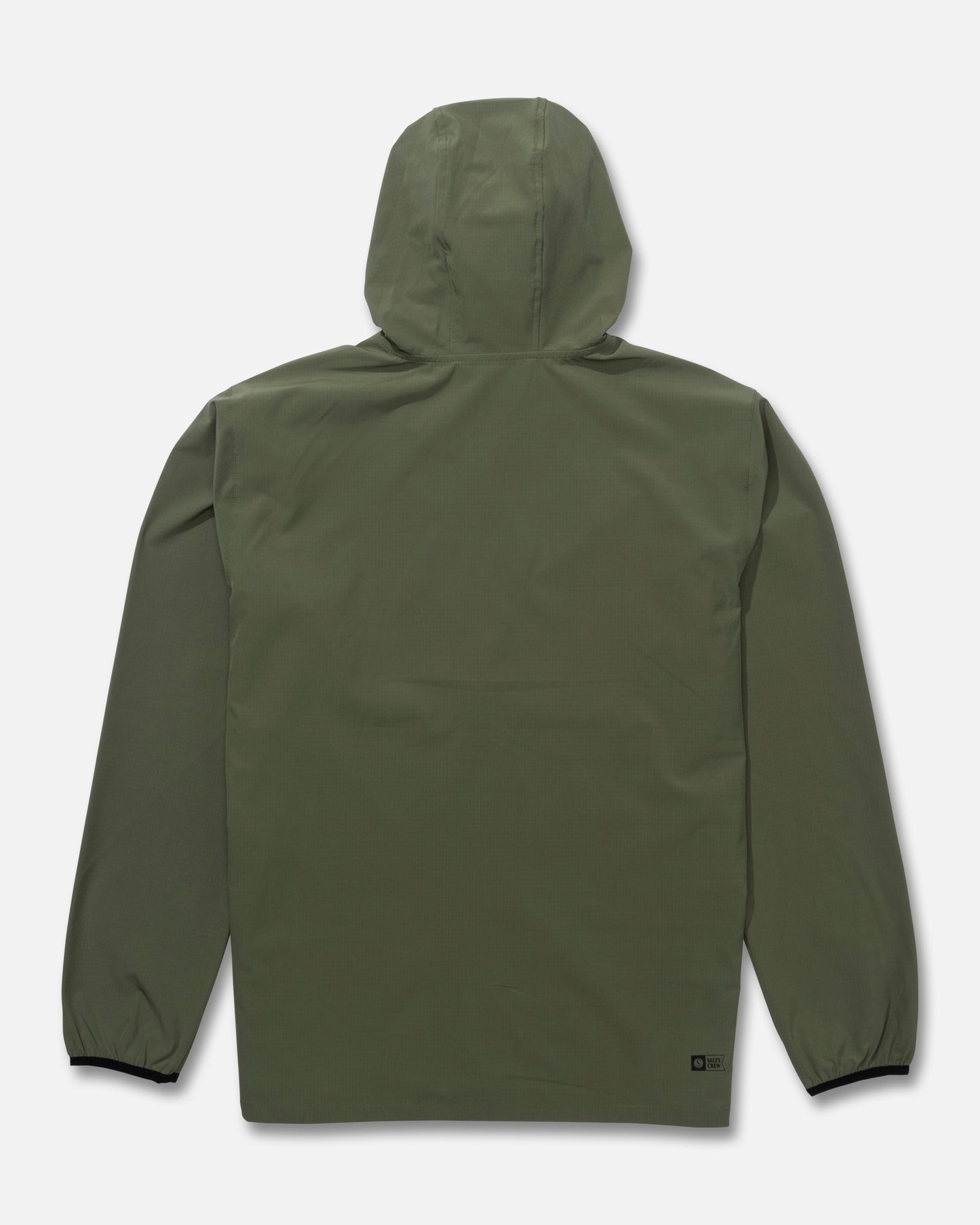 Back view of the Stowaway Windbreaker Jacket - Four Leaf Clover. 