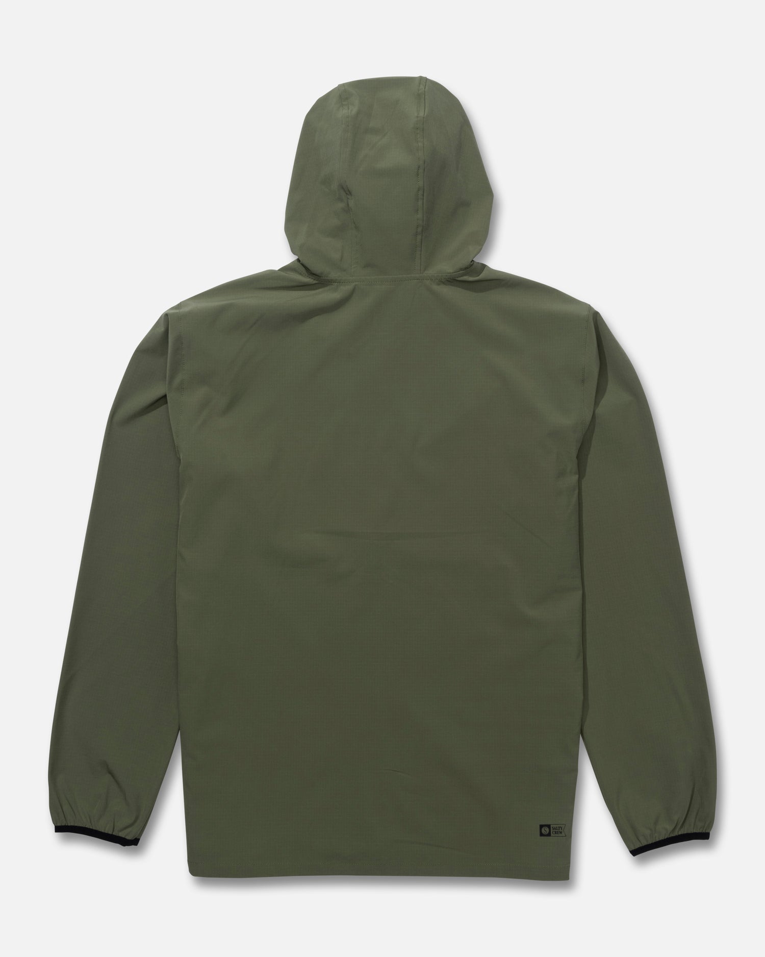 Back view of the Stowaway Windbreaker Jacket - Four Leaf Clover. 