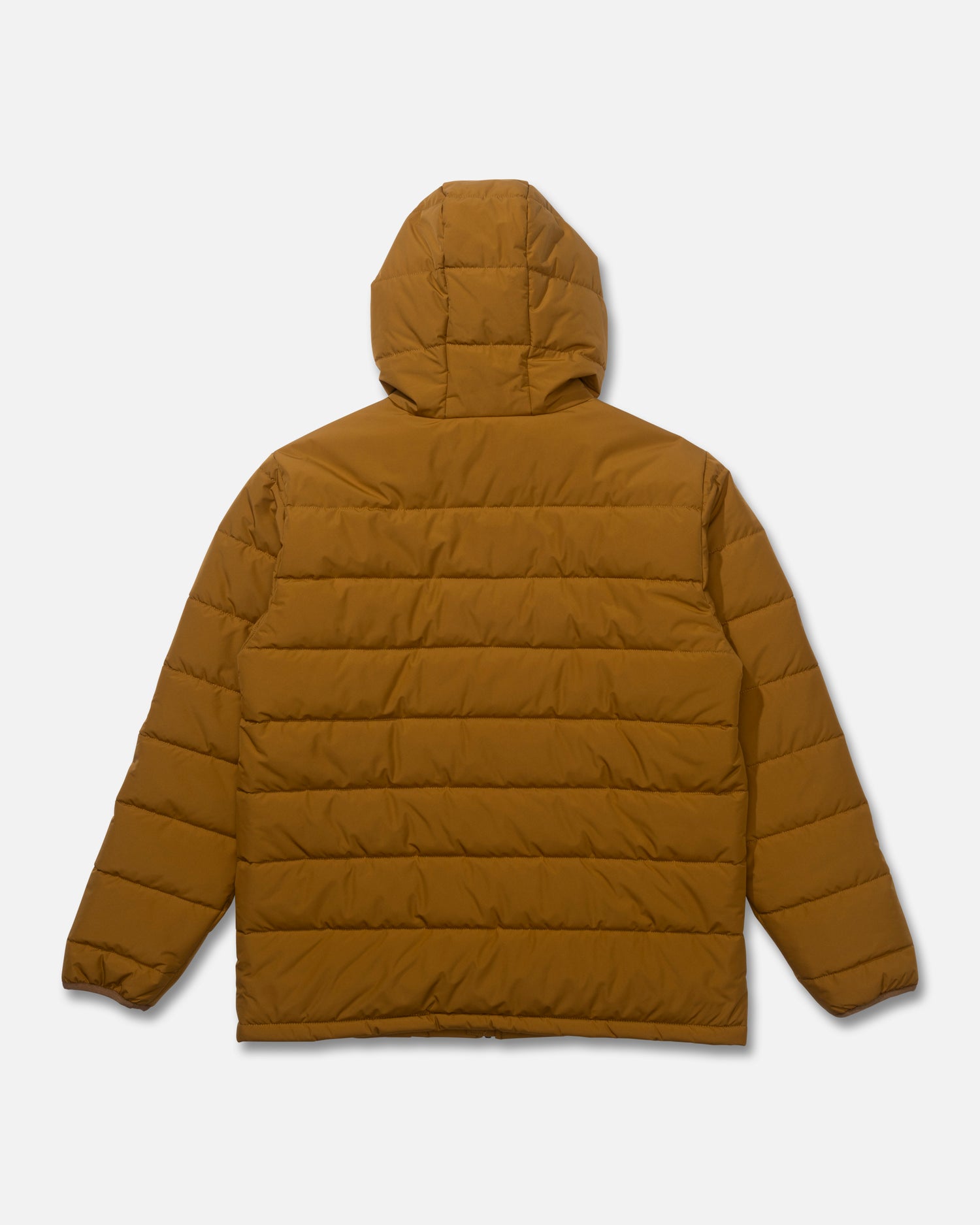 Back view of the Barrier Hooded Jacket - Bronze Brown. 