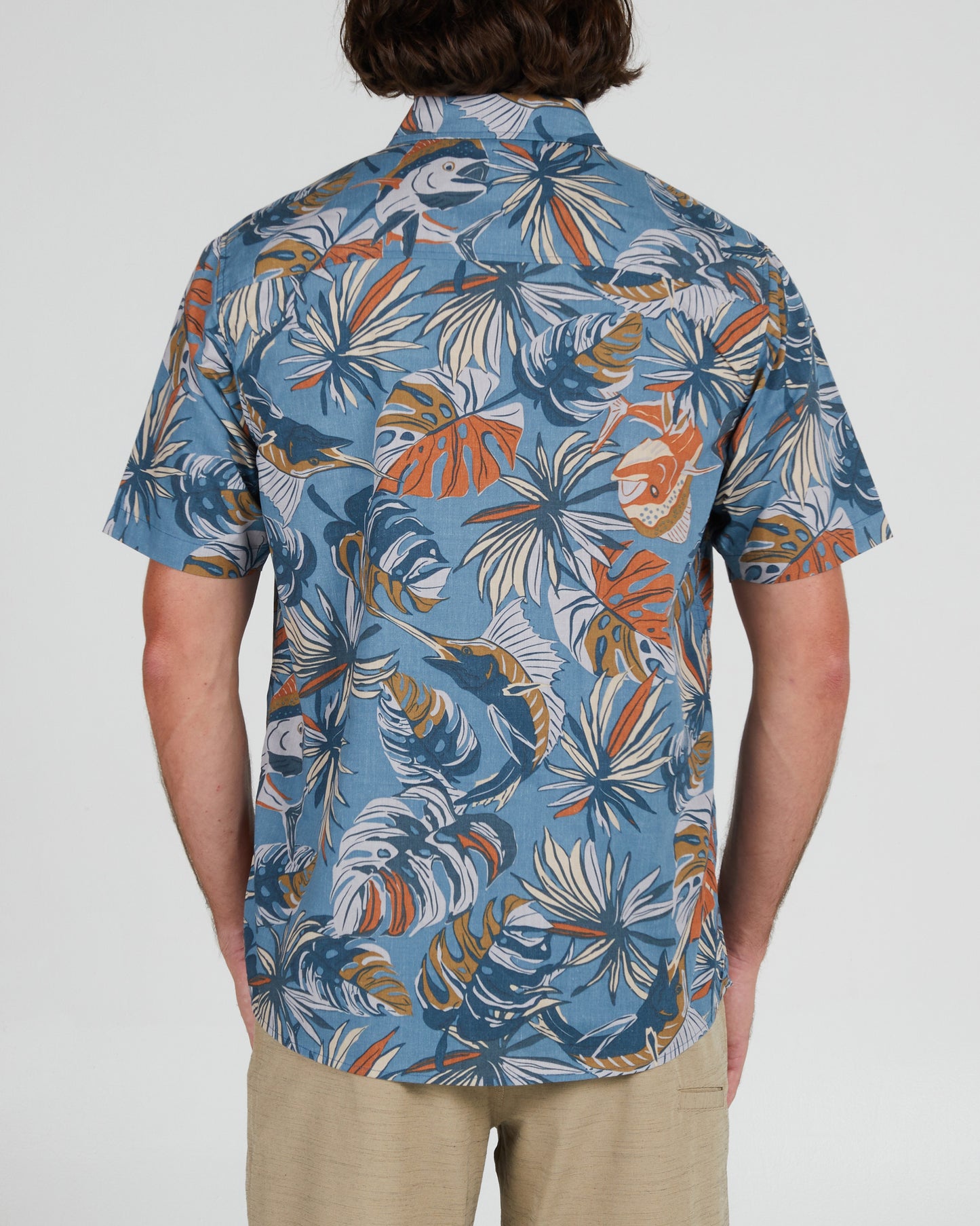 back view of Large Kine Slate S/S Woven