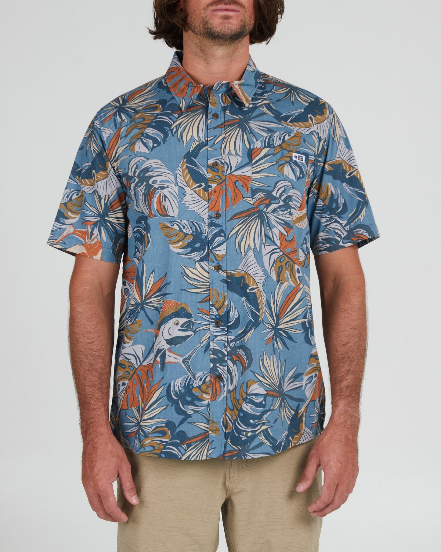 front view of Large Kine Slate S/S Woven