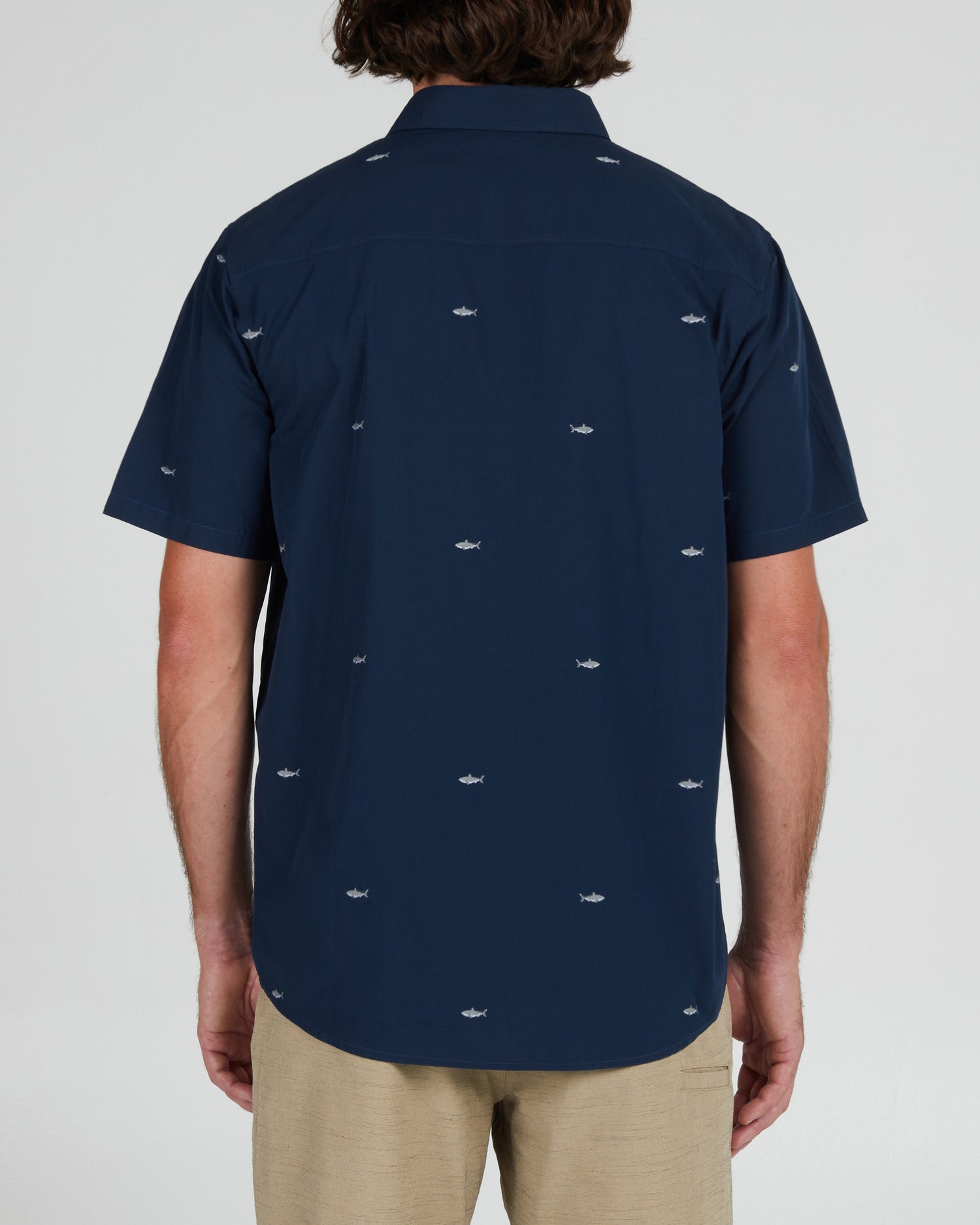 On body back of the Bruce Navy S/S Woven
