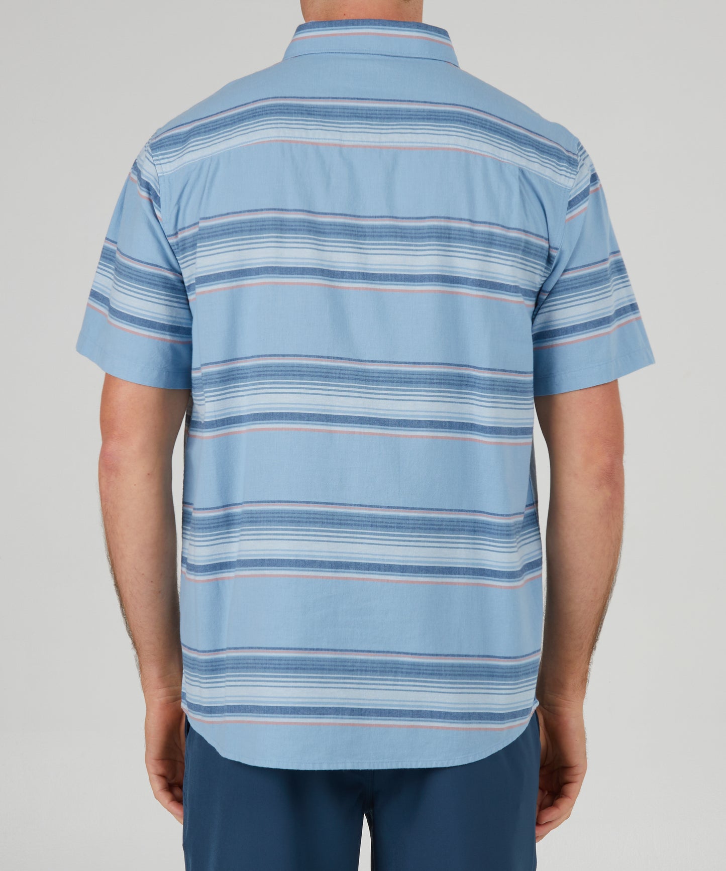 back view of Cortes Marine Blue S/S Woven