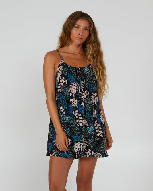 front view of Shorebreak Black Tropic Dress