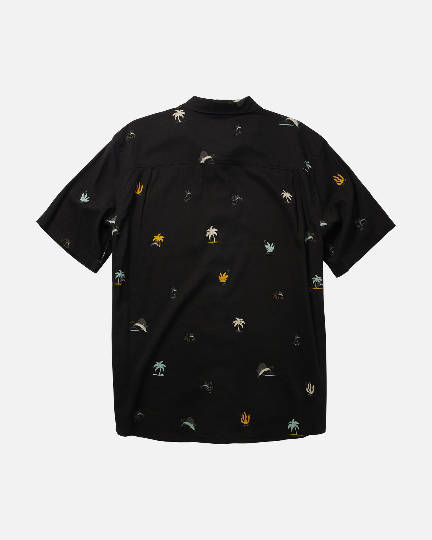 back view of Tropics Black S/S Woven